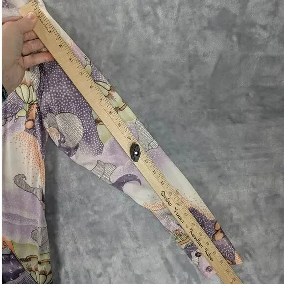 Vtg Shirt Set Womens 38 Purple Union Made Long and Short Sleeve Princess Castle - Picture 6 of 11